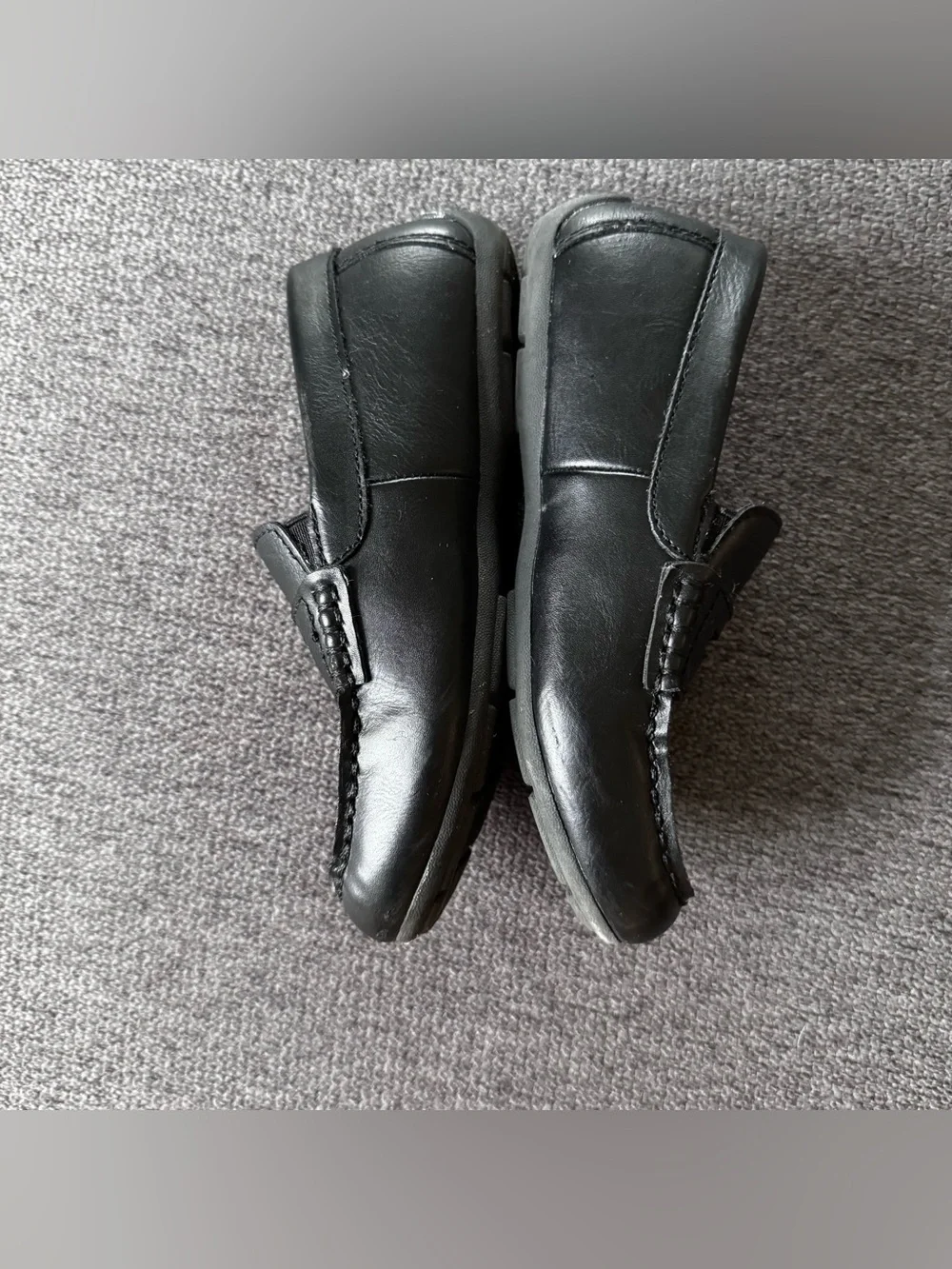 Nordstrom Rack Black Faux Leather Penny Loafers Dress Shoes Preppy Boys 13